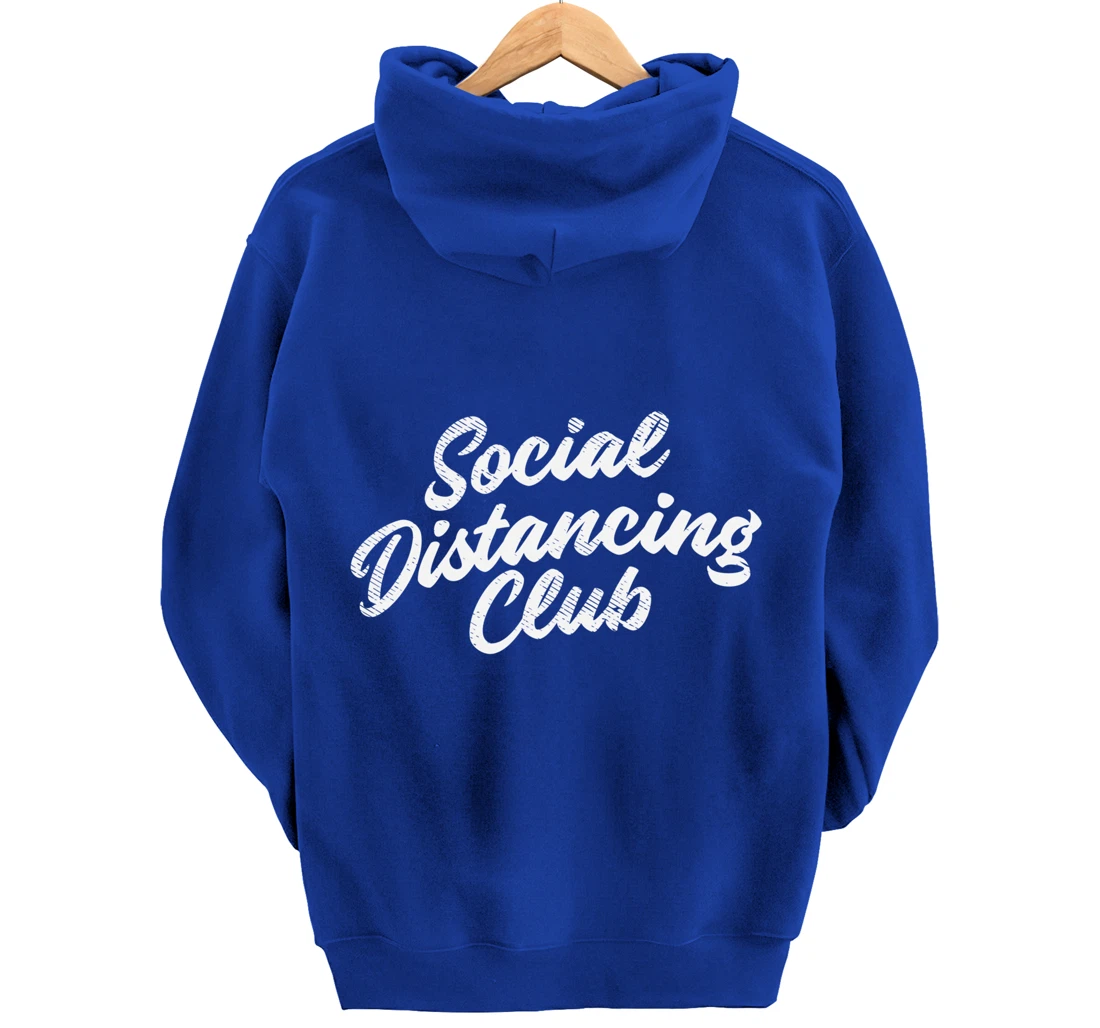 Social Distancing Club Quarantine Introvert Antisocial Gift Pullover Hoodie