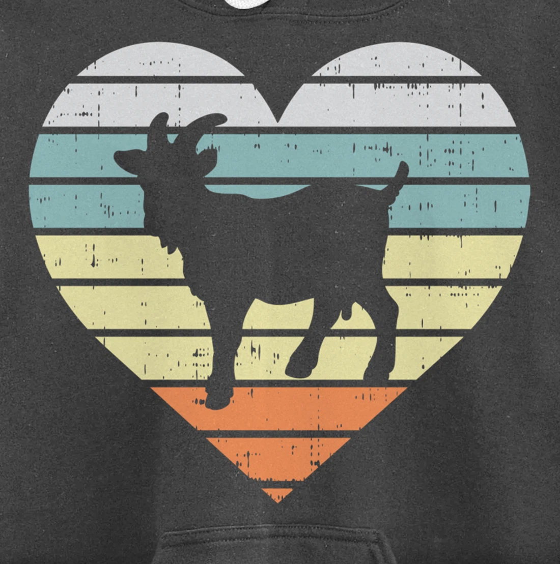 Goat Heart Retro Country Farm Farming Animal Farmer Gift Pullover Hoodie
