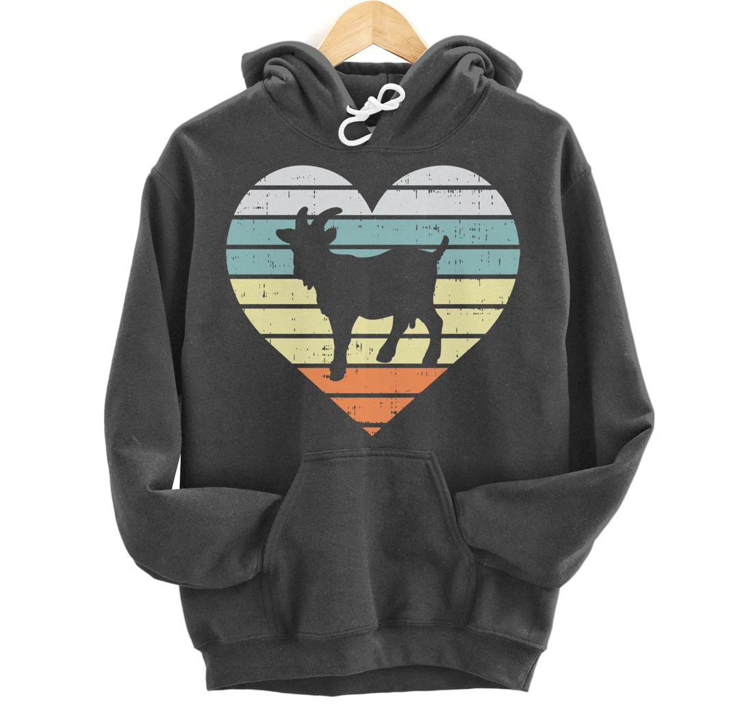 Goat Heart Retro Country Farm Farming Animal Farmer Gift Pullover Hoodie