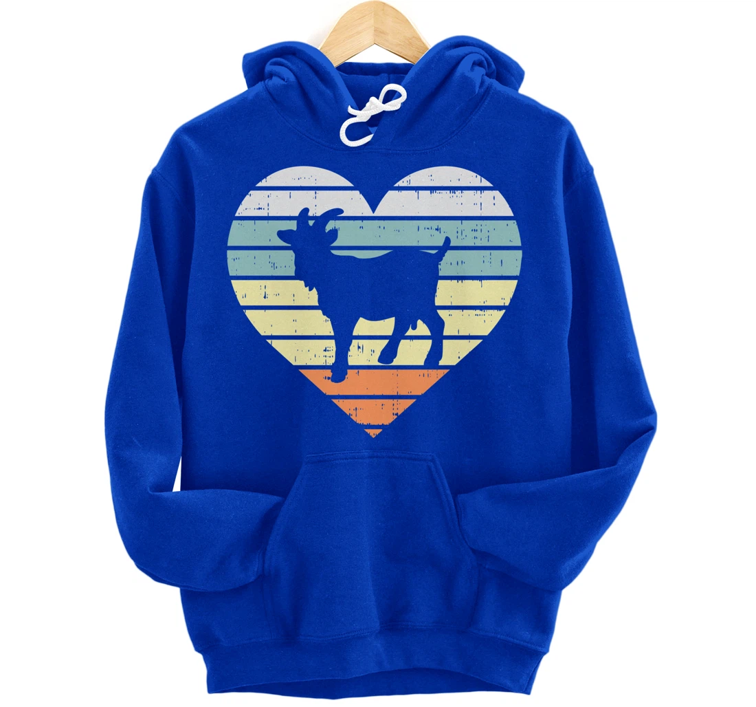 Goat Heart Retro Country Farm Farming Animal Farmer Gift Pullover Hoodie