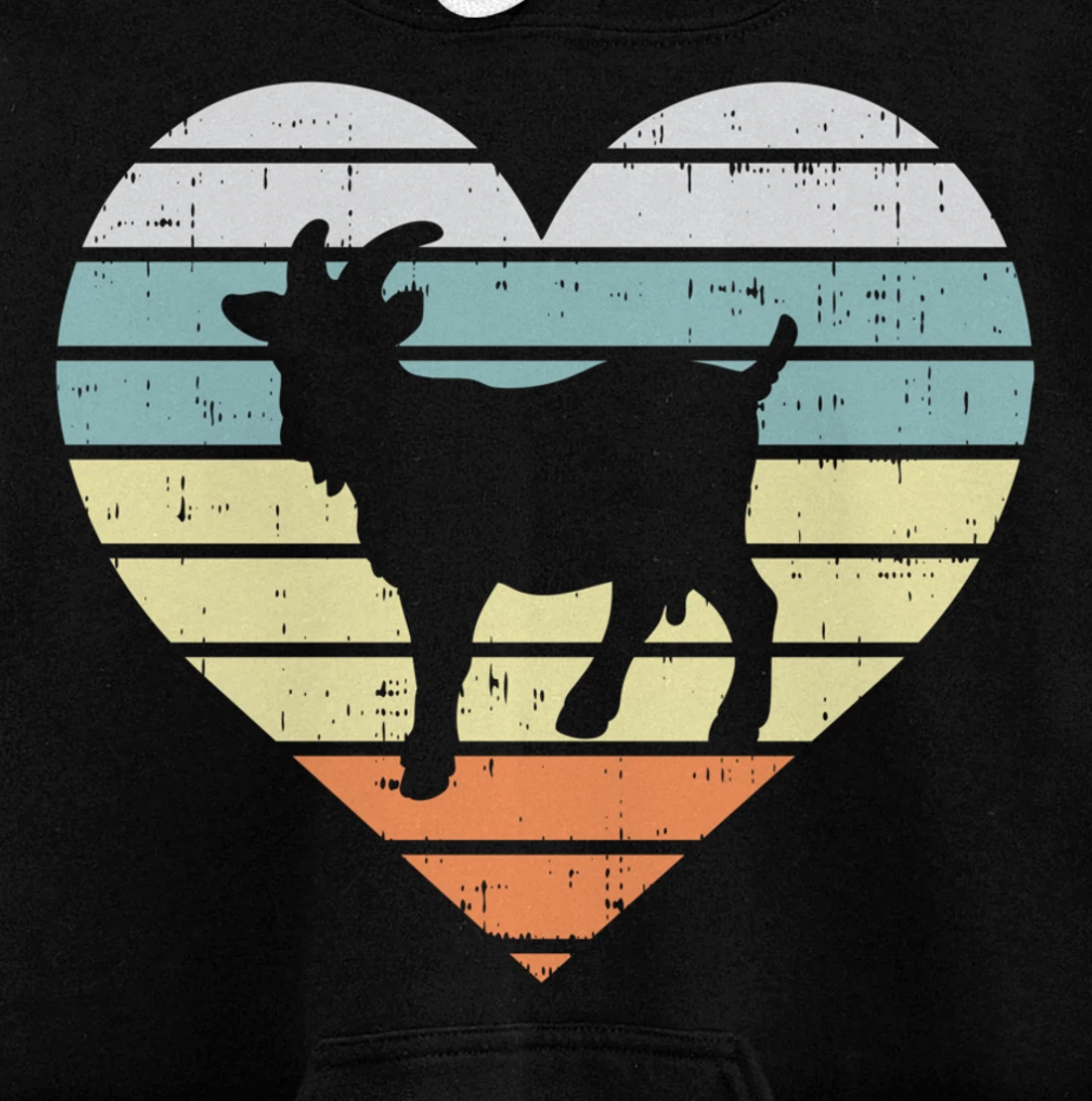 Goat Heart Retro Country Farm Farming Animal Farmer Gift Pullover Hoodie