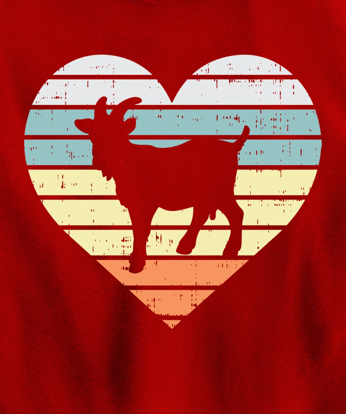 Goat Heart Retro Country Farm Farming Animal Farmer Gift Pullover Hoodie