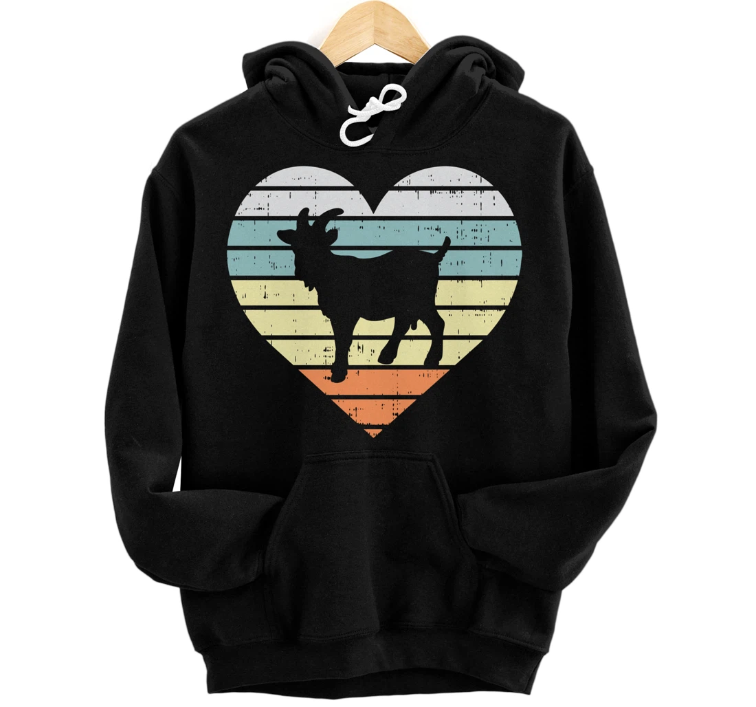 Goat Heart Retro Country Farm Farming Animal Farmer Gift Pullover Hoodie