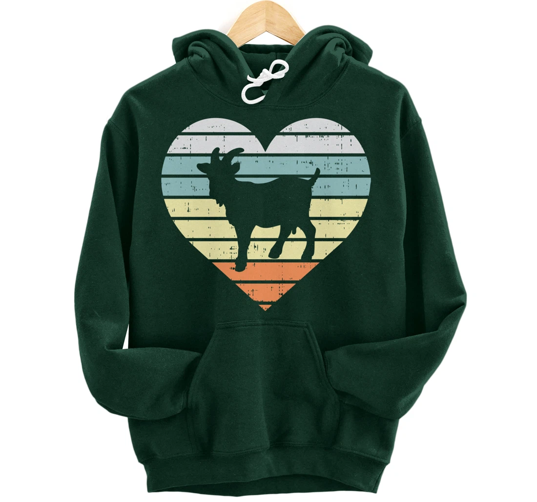 Goat Heart Retro Country Farm Farming Animal Farmer Gift Pullover Hoodie
