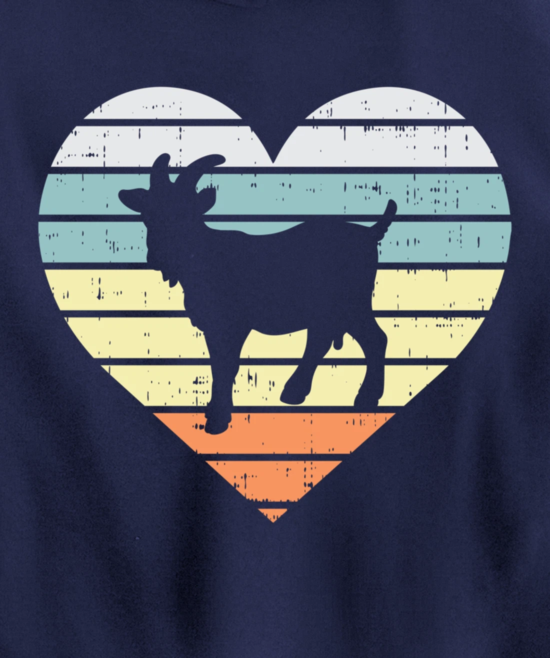 Goat Heart Retro Country Farm Farming Animal Farmer Gift Pullover Hoodie