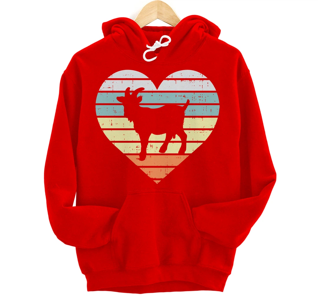 Goat Heart Retro Country Farm Farming Animal Farmer Gift Pullover Hoodie