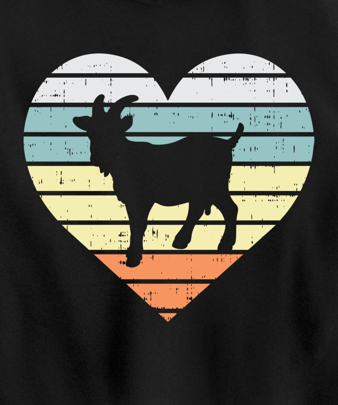 Goat Heart Retro Country Farm Farming Animal Farmer Gift Pullover Hoodie