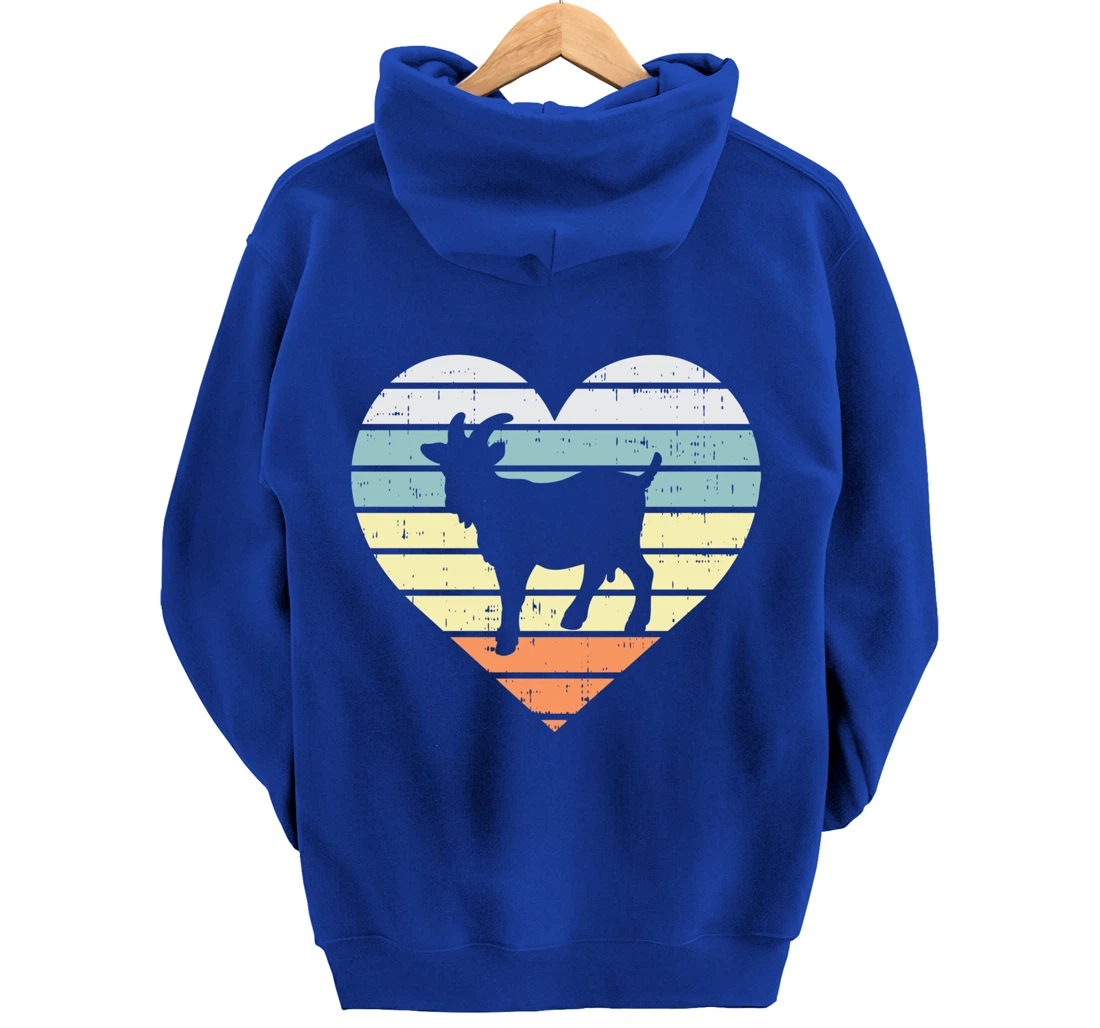 Goat Heart Retro Country Farm Farming Animal Farmer Gift Pullover Hoodie