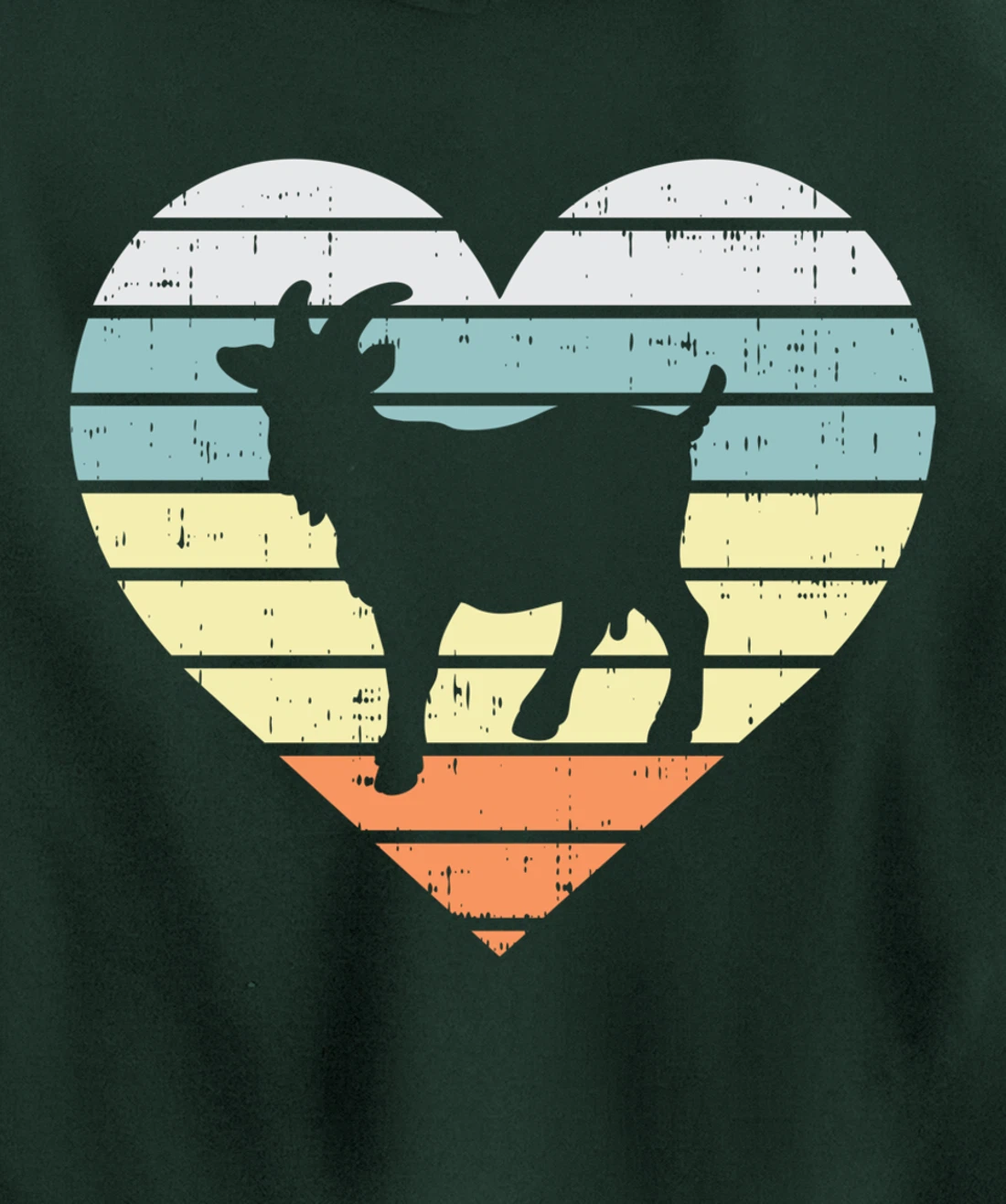 Goat Heart Retro Country Farm Farming Animal Farmer Gift Pullover Hoodie