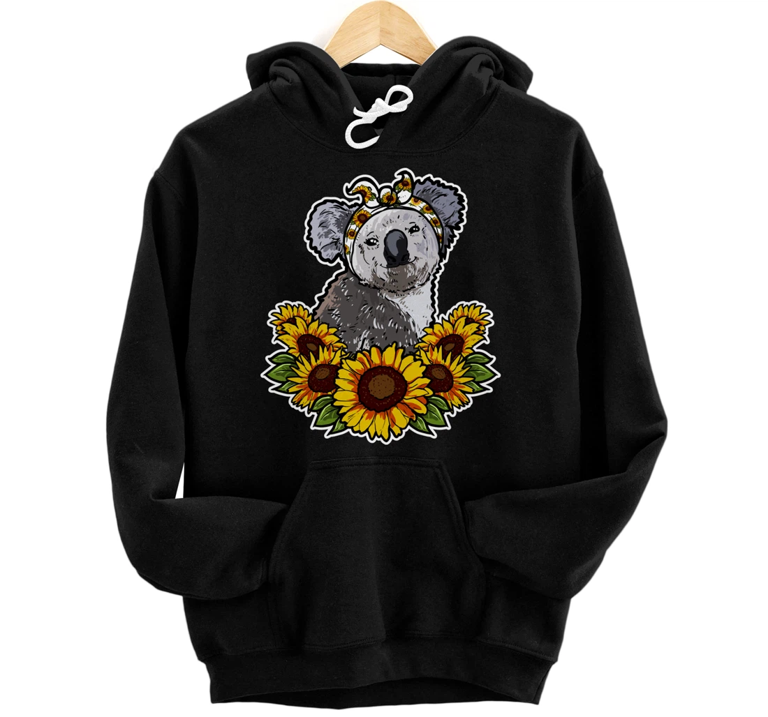 Cute Love Koala Bear Gift Sunflower Decor Koala Pullover Hoodie