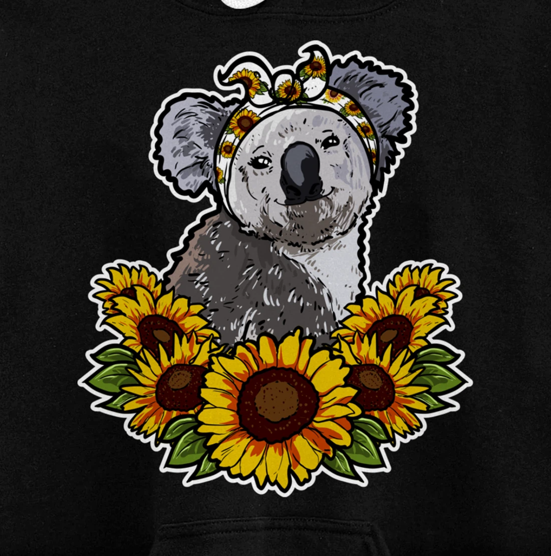 Cute Love Koala Bear Gift Sunflower Decor Koala Pullover Hoodie