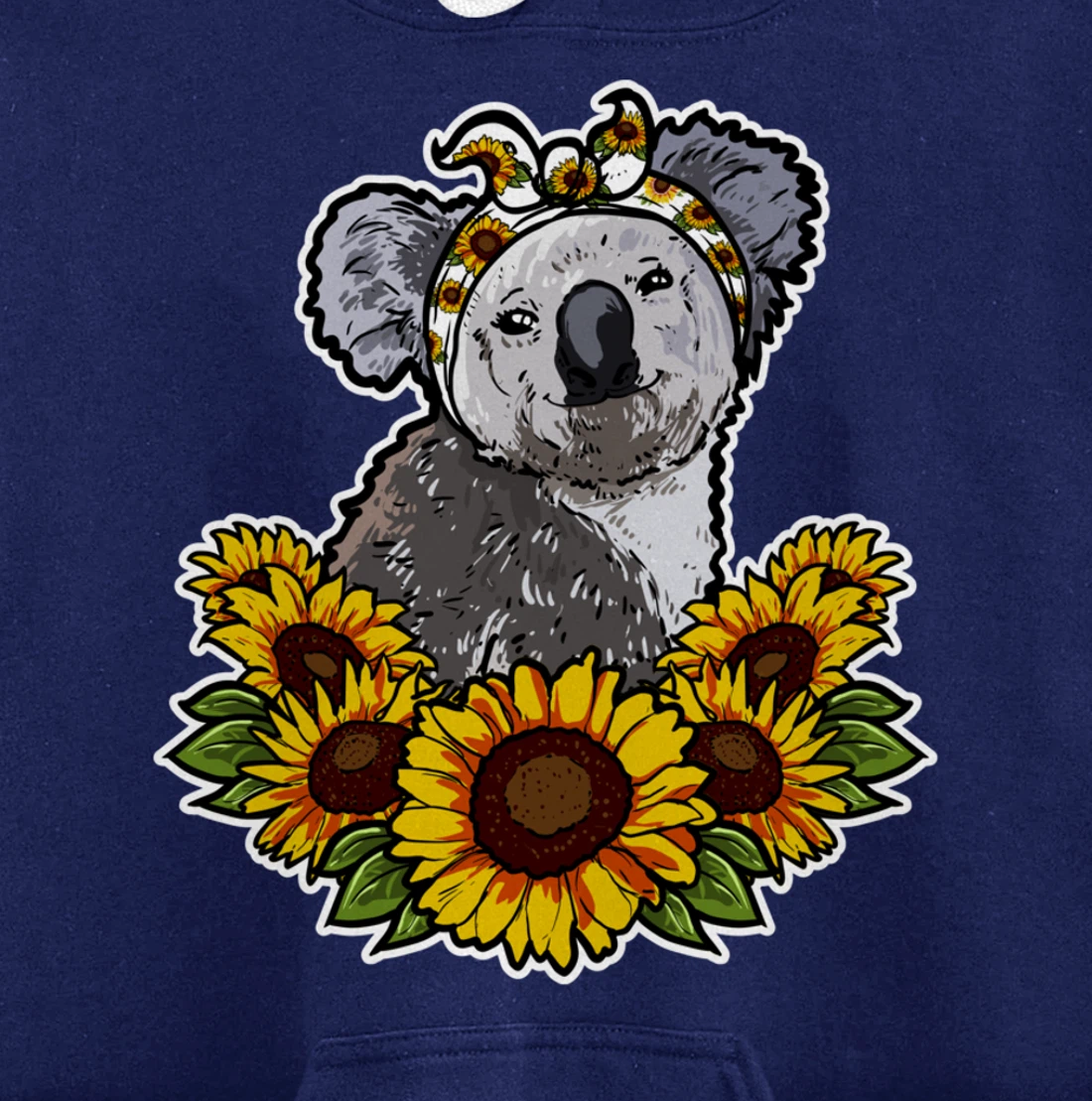 Cute Love Koala Bear Gift Sunflower Decor Koala Pullover Hoodie