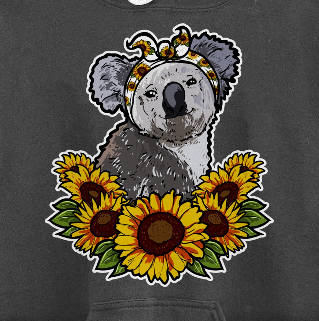 Cute Love Koala Bear Gift Sunflower Decor Koala Pullover Hoodie