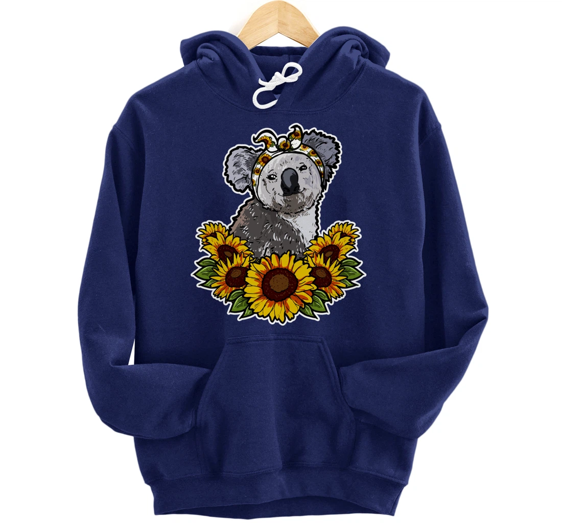 Cute Love Koala Bear Gift Sunflower Decor Koala Pullover Hoodie