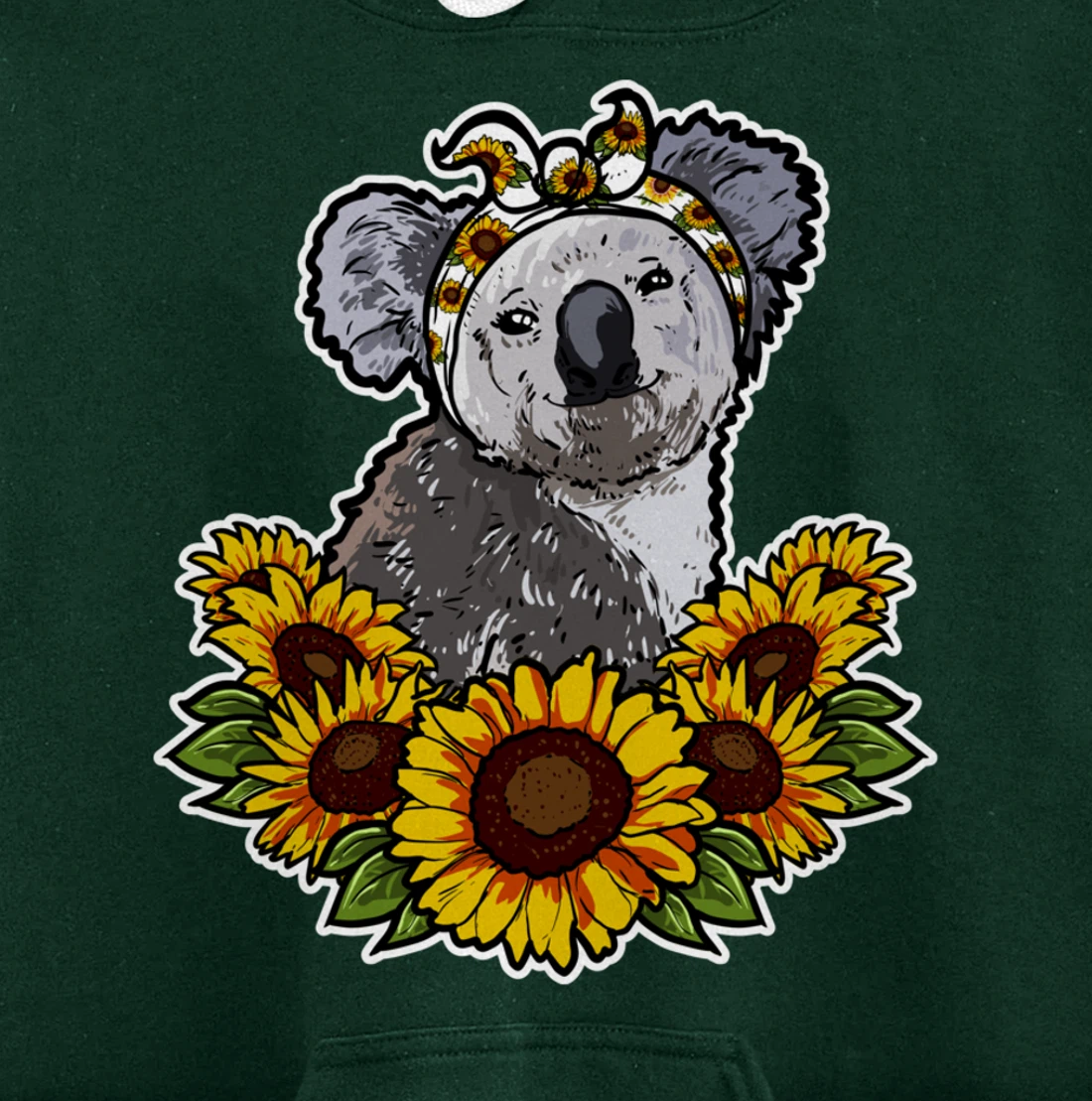 Cute Love Koala Bear Gift Sunflower Decor Koala Pullover Hoodie