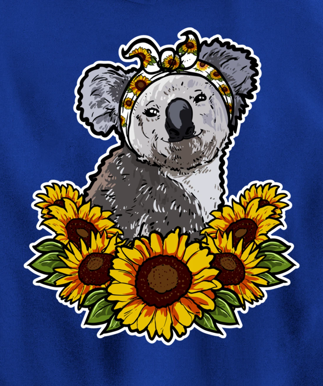 Cute Love Koala Bear Gift Sunflower Decor Koala Pullover Hoodie
