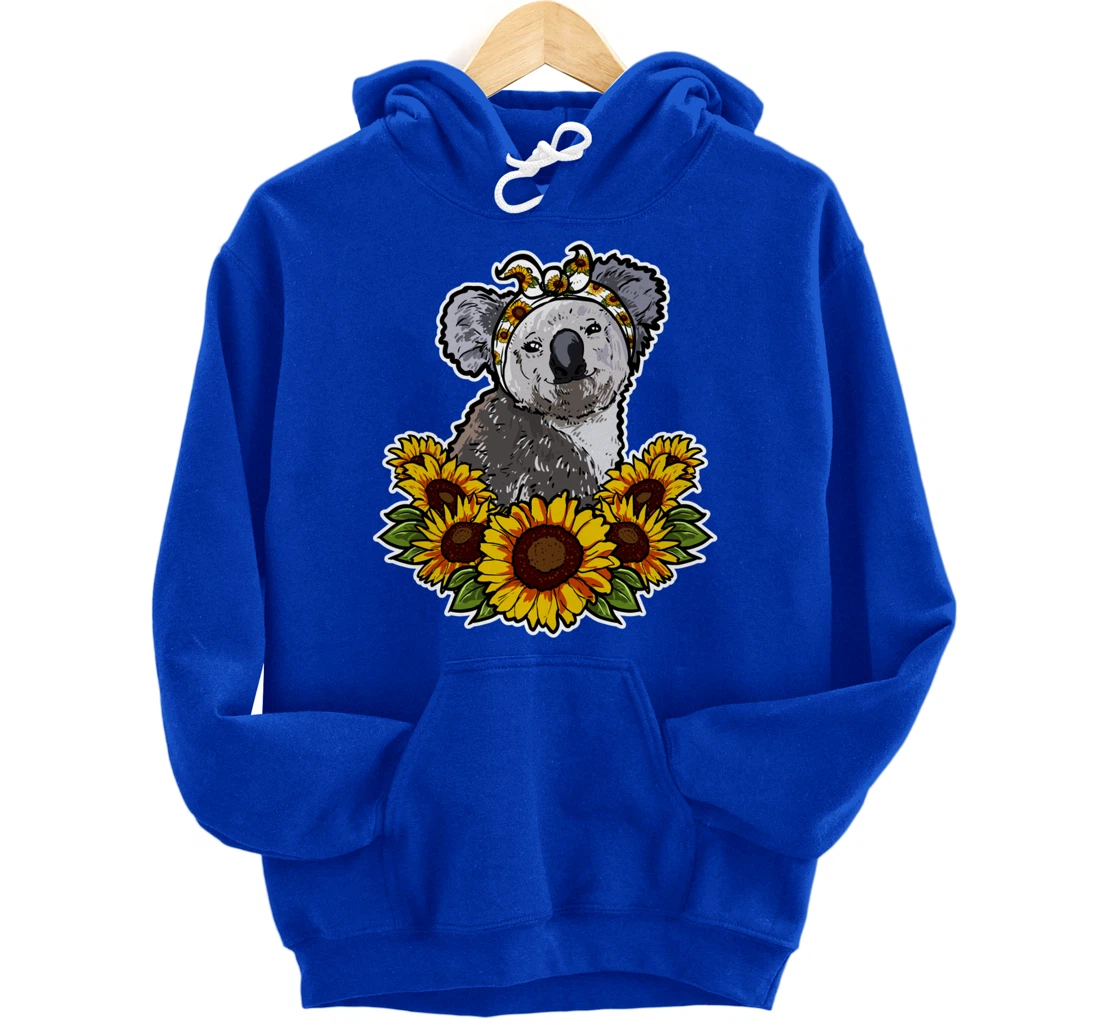 Cute Love Koala Bear Gift Sunflower Decor Koala Pullover Hoodie