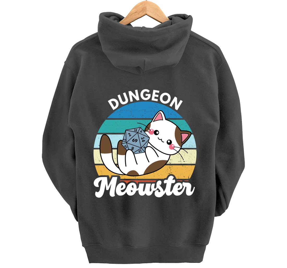 Dungeon Meowster Funny Gamer Cat Funny Board Game RPG Pullover Hoodie