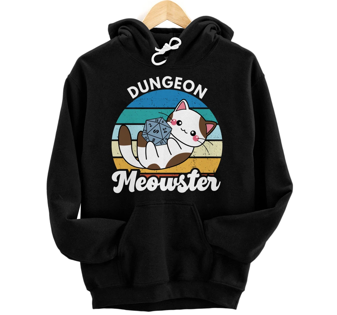 Dungeon Meowster Funny Gamer Cat Funny Board Game RPG Pullover Hoodie