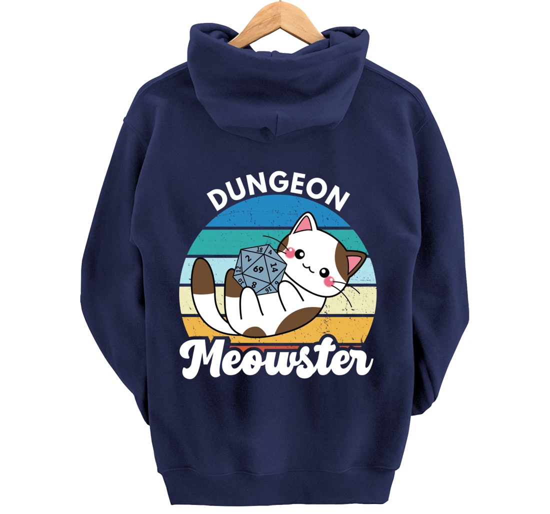 Dungeon Meowster Funny Gamer Cat Funny Board Game RPG Pullover Hoodie