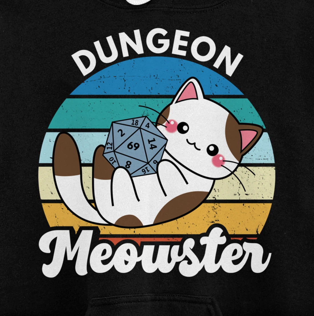 Dungeon Meowster Funny Gamer Cat Funny Board Game RPG Pullover Hoodie