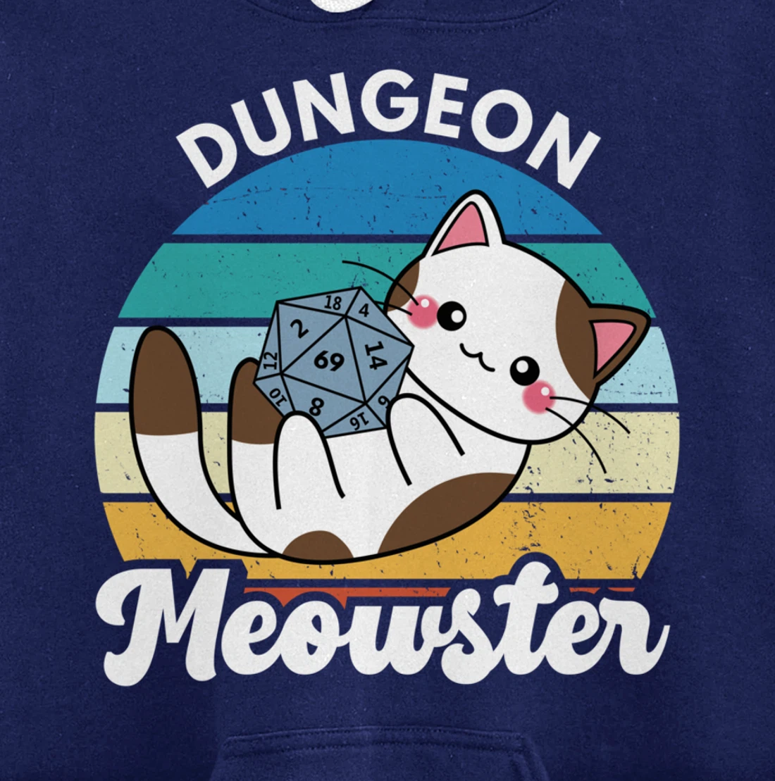 Dungeon Meowster Funny Gamer Cat Funny Board Game RPG Pullover Hoodie