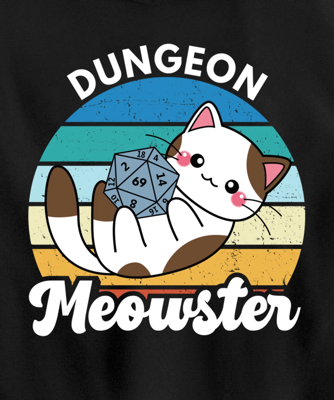 Dungeon Meowster Funny Gamer Cat Funny Board Game RPG Pullover Hoodie