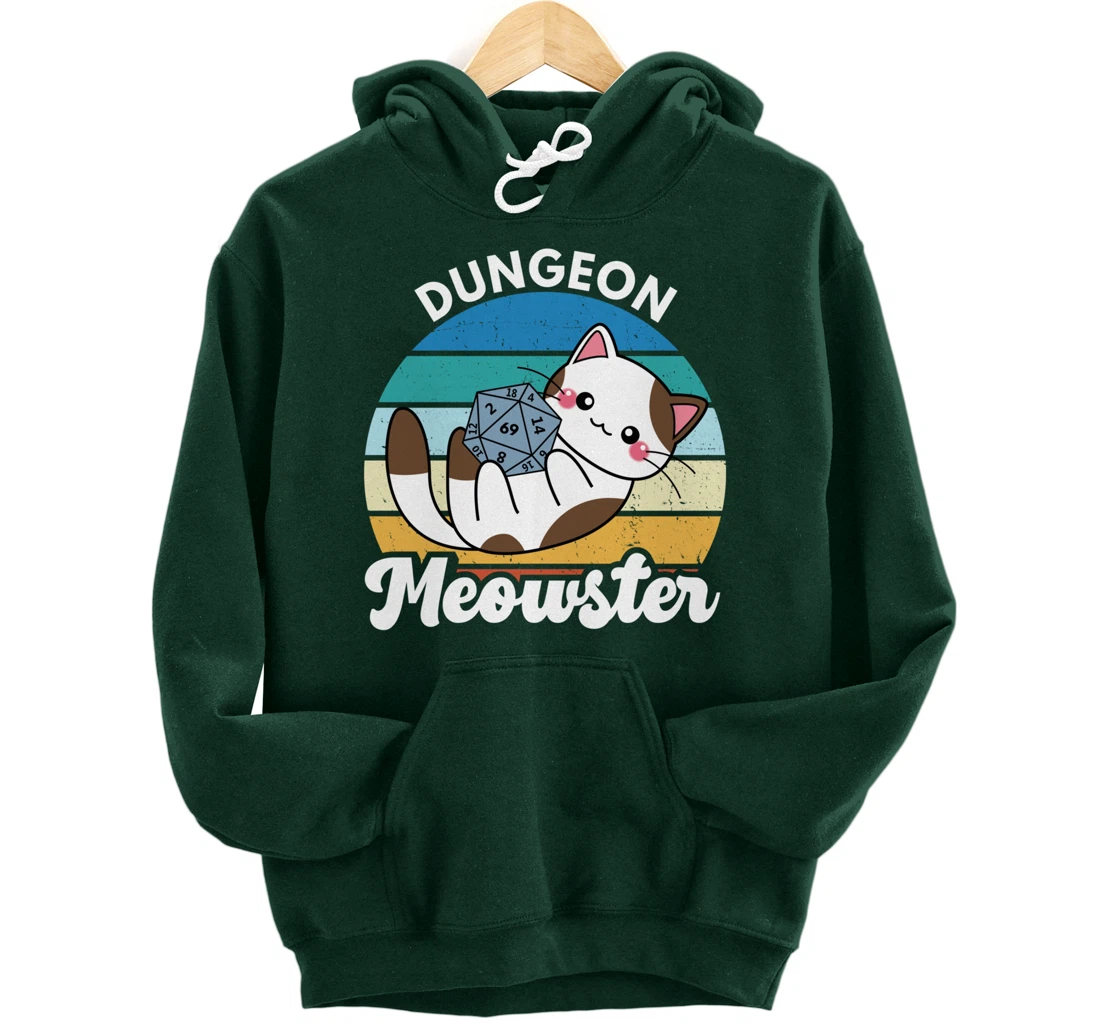 Dungeon Meowster Funny Gamer Cat Funny Board Game RPG Pullover Hoodie