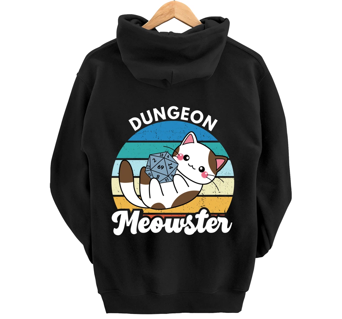 Dungeon Meowster Funny Gamer Cat Funny Board Game RPG Pullover Hoodie