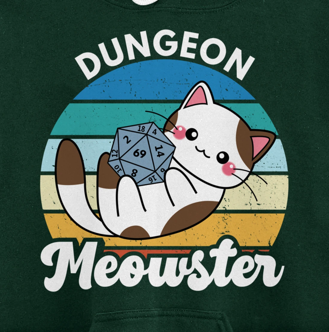 Dungeon Meowster Funny Gamer Cat Funny Board Game RPG Pullover Hoodie