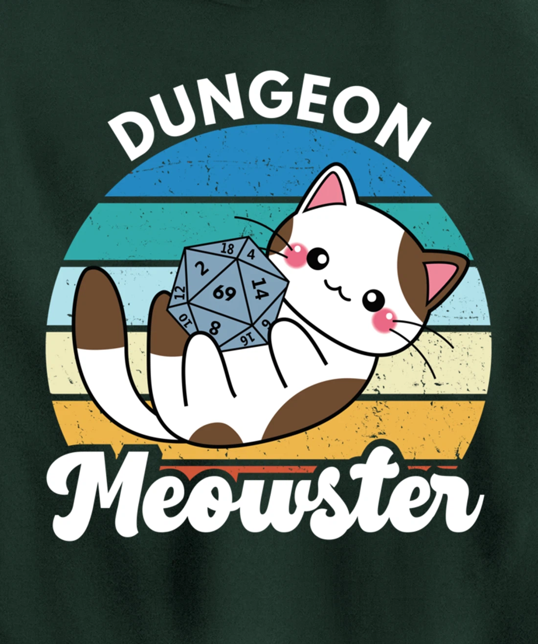 Dungeon Meowster Funny Gamer Cat Funny Board Game RPG Pullover Hoodie