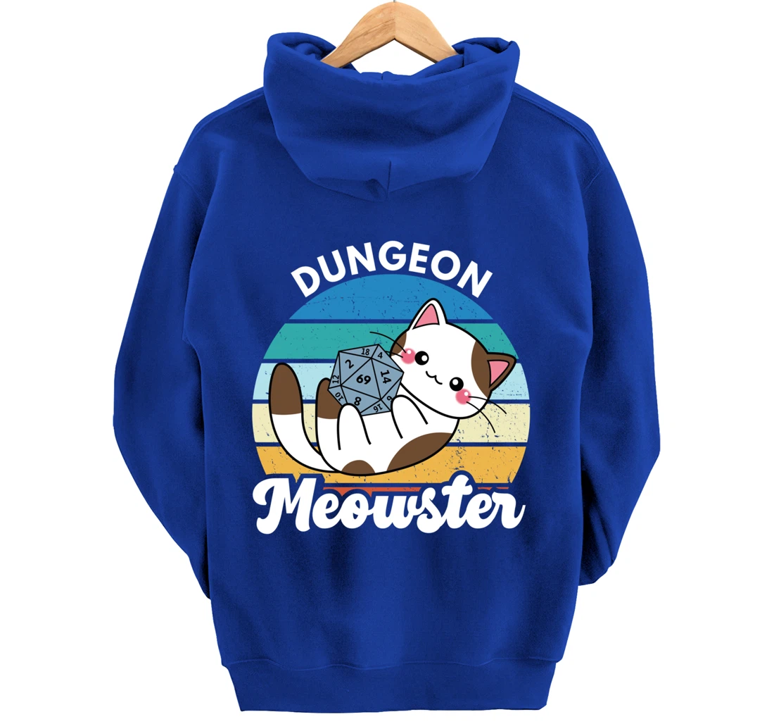 Dungeon Meowster Funny Gamer Cat Funny Board Game RPG Pullover Hoodie
