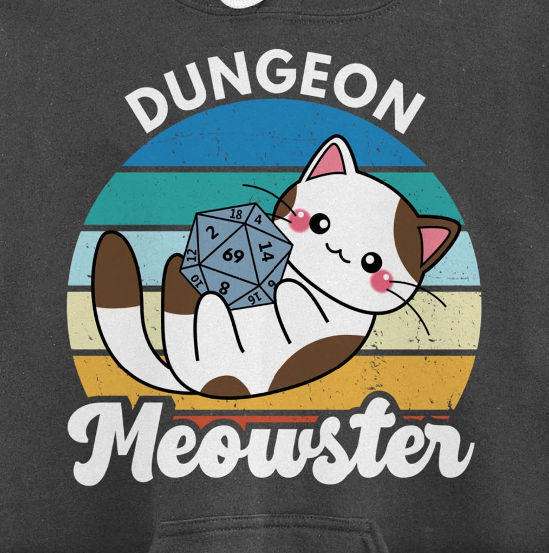 Dungeon Meowster Funny Gamer Cat Funny Board Game RPG Pullover Hoodie