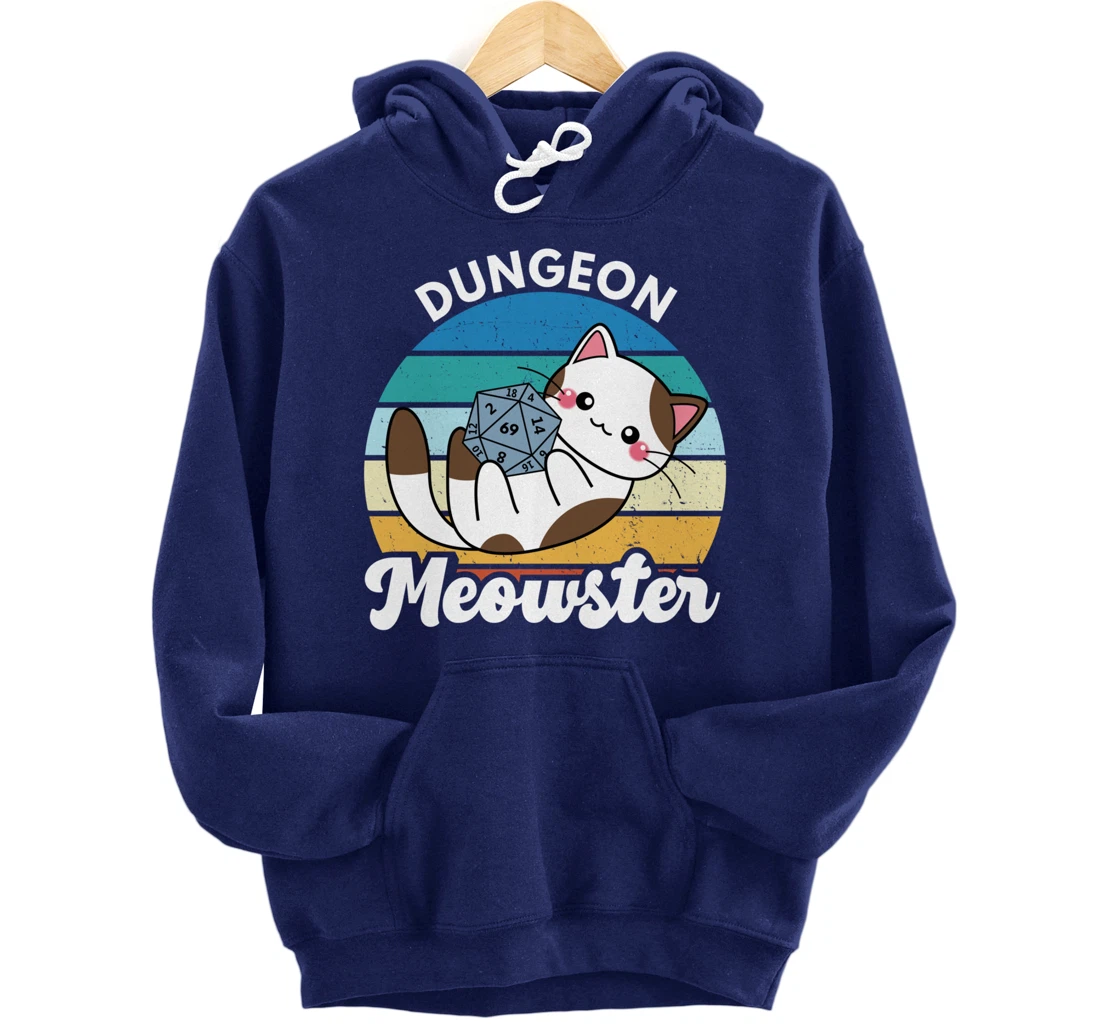 Dungeon Meowster Funny Gamer Cat Funny Board Game RPG Pullover Hoodie