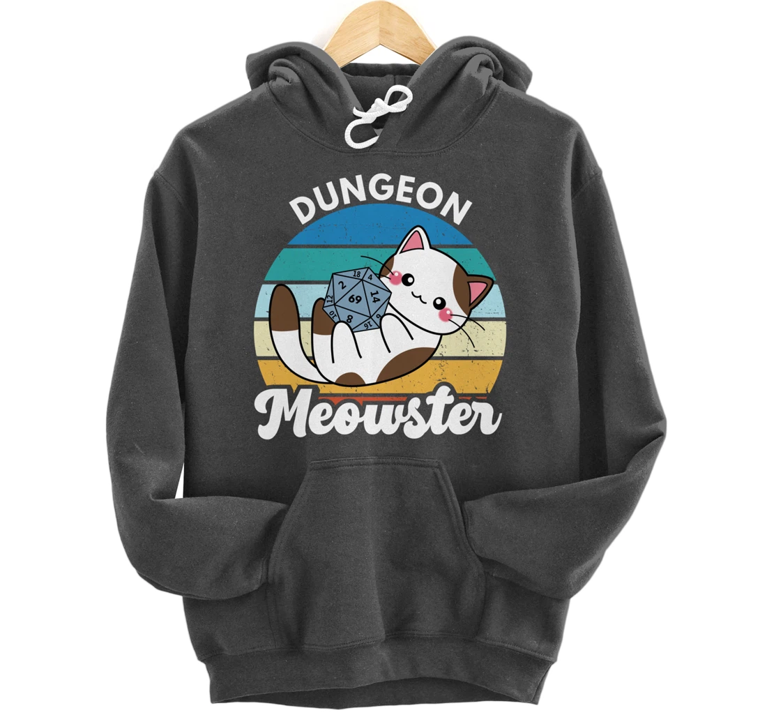 Dungeon Meowster Funny Gamer Cat Funny Board Game RPG Pullover Hoodie