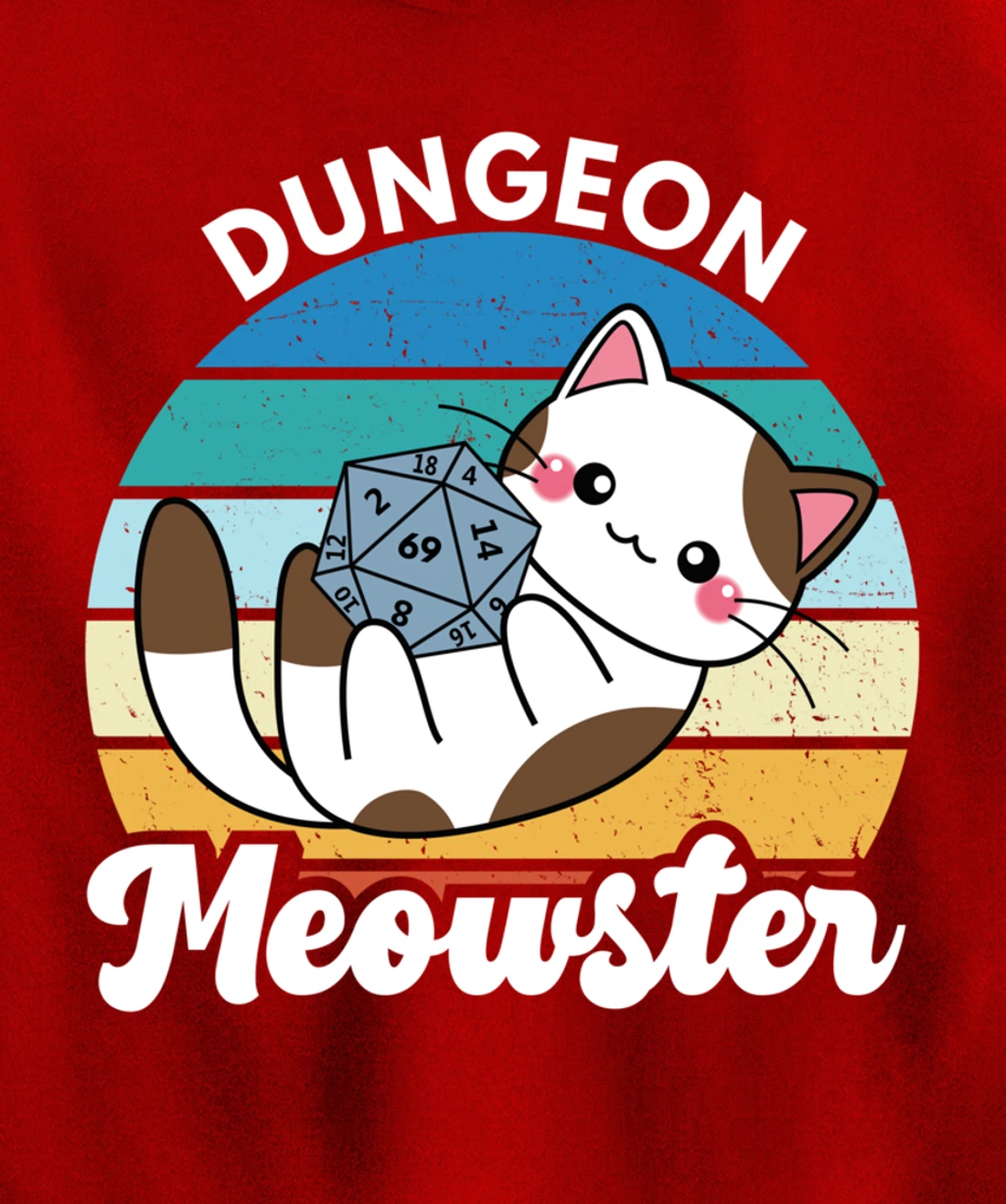 Dungeon Meowster Funny Gamer Cat Funny Board Game RPG Pullover Hoodie