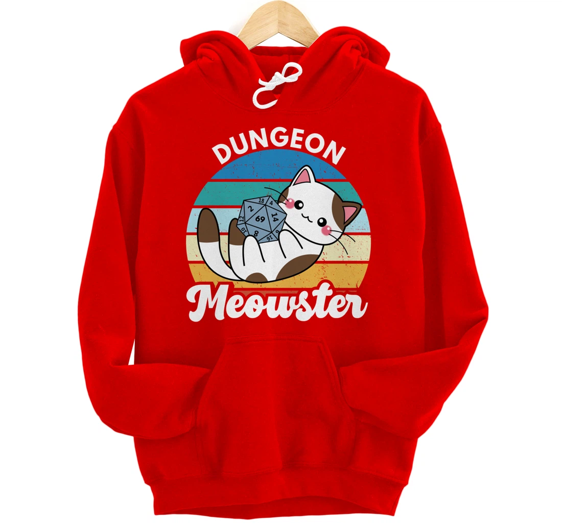 Dungeon Meowster Funny Gamer Cat Funny Board Game RPG Pullover Hoodie