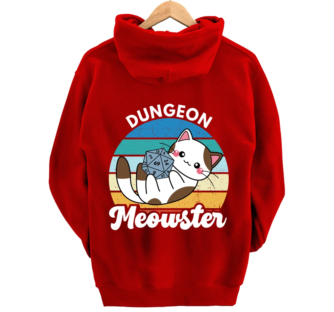 Dungeon Meowster Funny Gamer Cat Funny Board Game RPG Pullover Hoodie