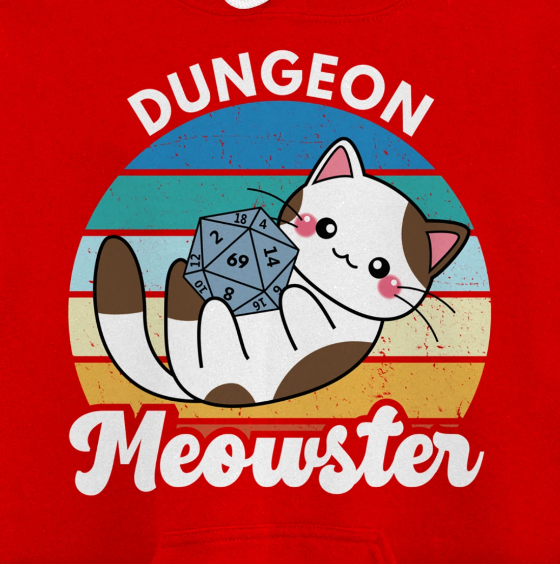 Dungeon Meowster Funny Gamer Cat Funny Board Game RPG Pullover Hoodie