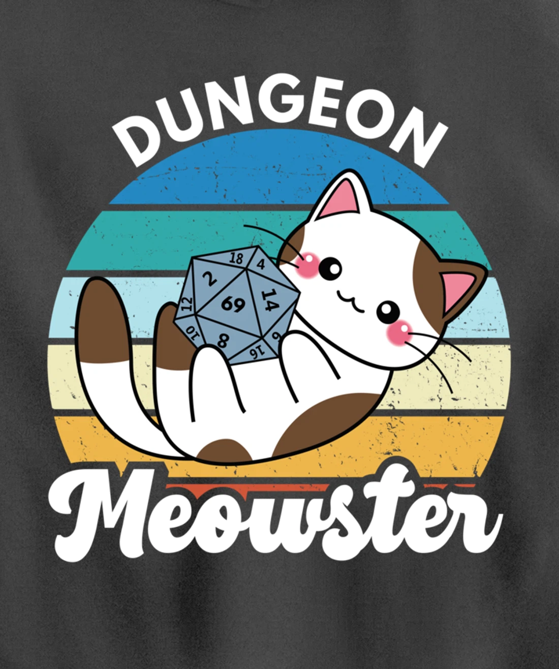 Dungeon Meowster Funny Gamer Cat Funny Board Game RPG Pullover Hoodie