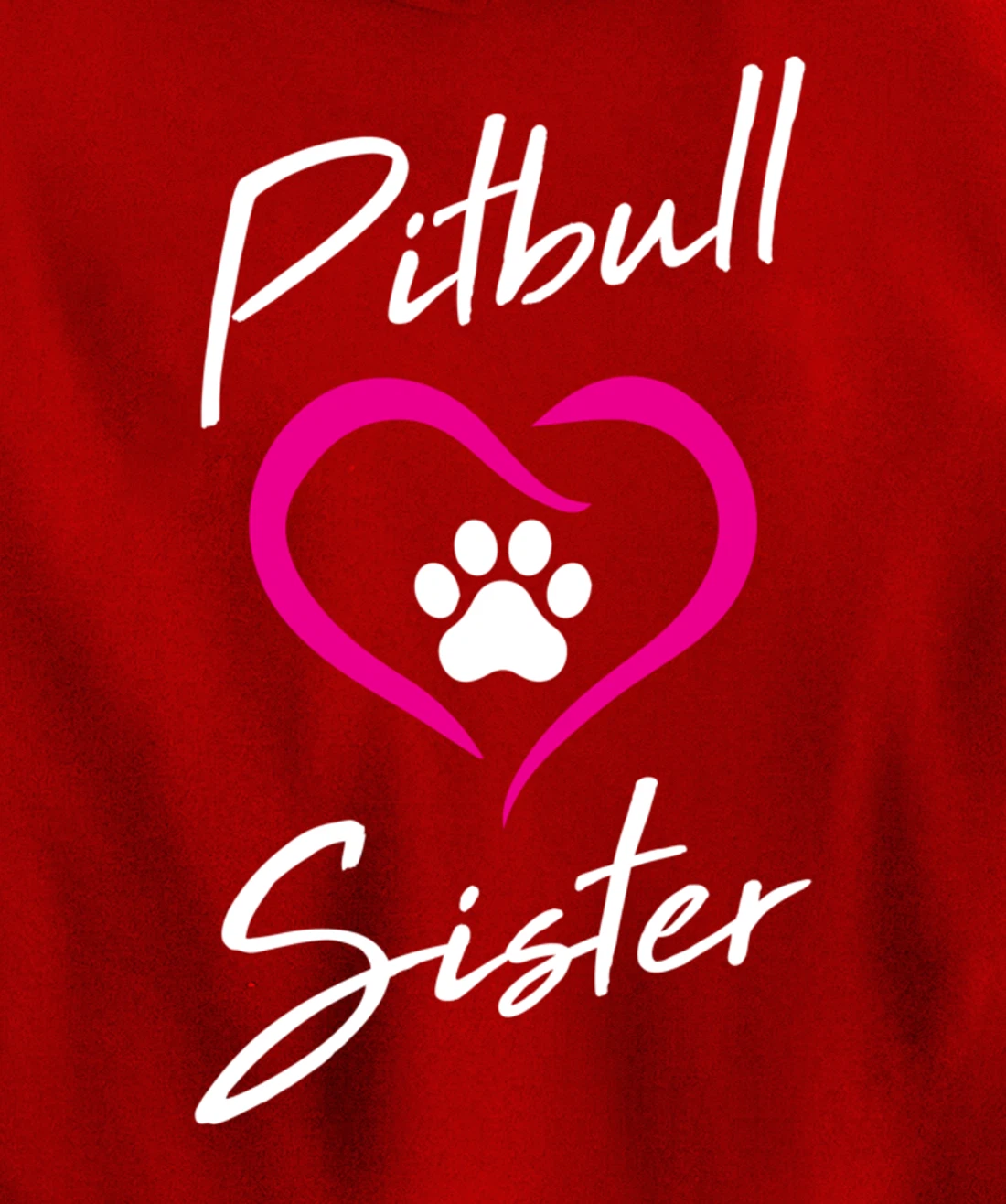 Pitbull Sister Love Dog Paw Print Cool Animal Lover Gifts Pullover Hoodie