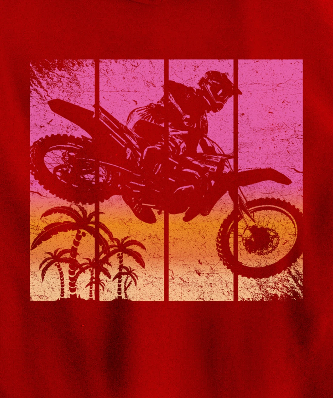Dirt Bike Motocross Vintage Sunset Racing Retro Styled Gift Pullover Hoodie