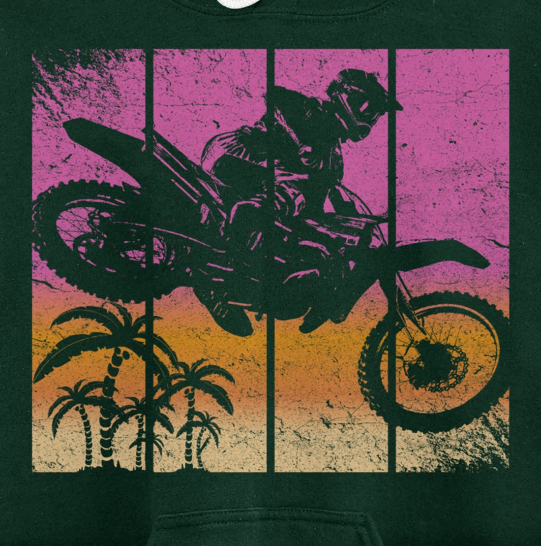 Dirt Bike Motocross Vintage Sunset Racing Retro Styled Gift Pullover Hoodie