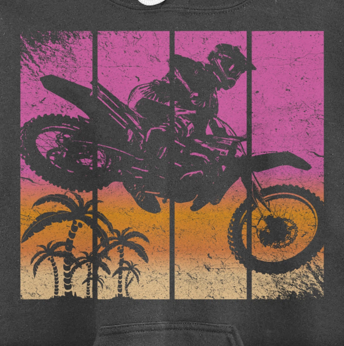 Dirt Bike Motocross Vintage Sunset Racing Retro Styled Gift Pullover Hoodie