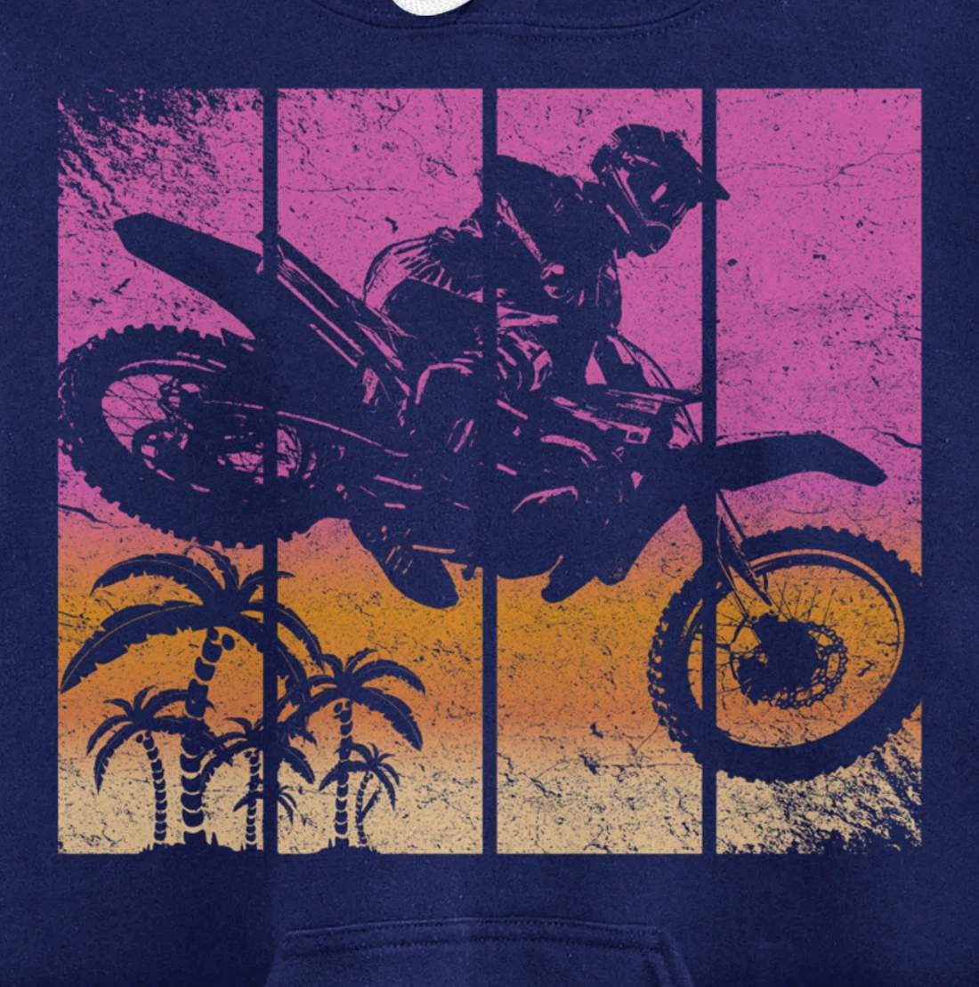 Dirt Bike Motocross Vintage Sunset Racing Retro Styled Gift Pullover Hoodie