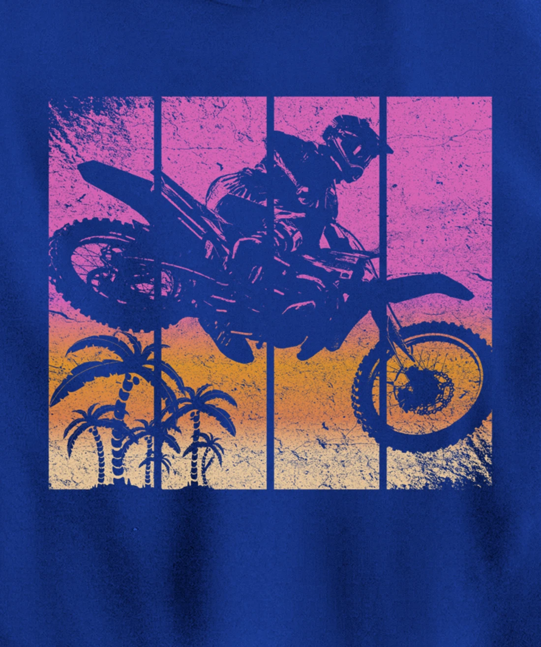 Dirt Bike Motocross Vintage Sunset Racing Retro Styled Gift Pullover Hoodie