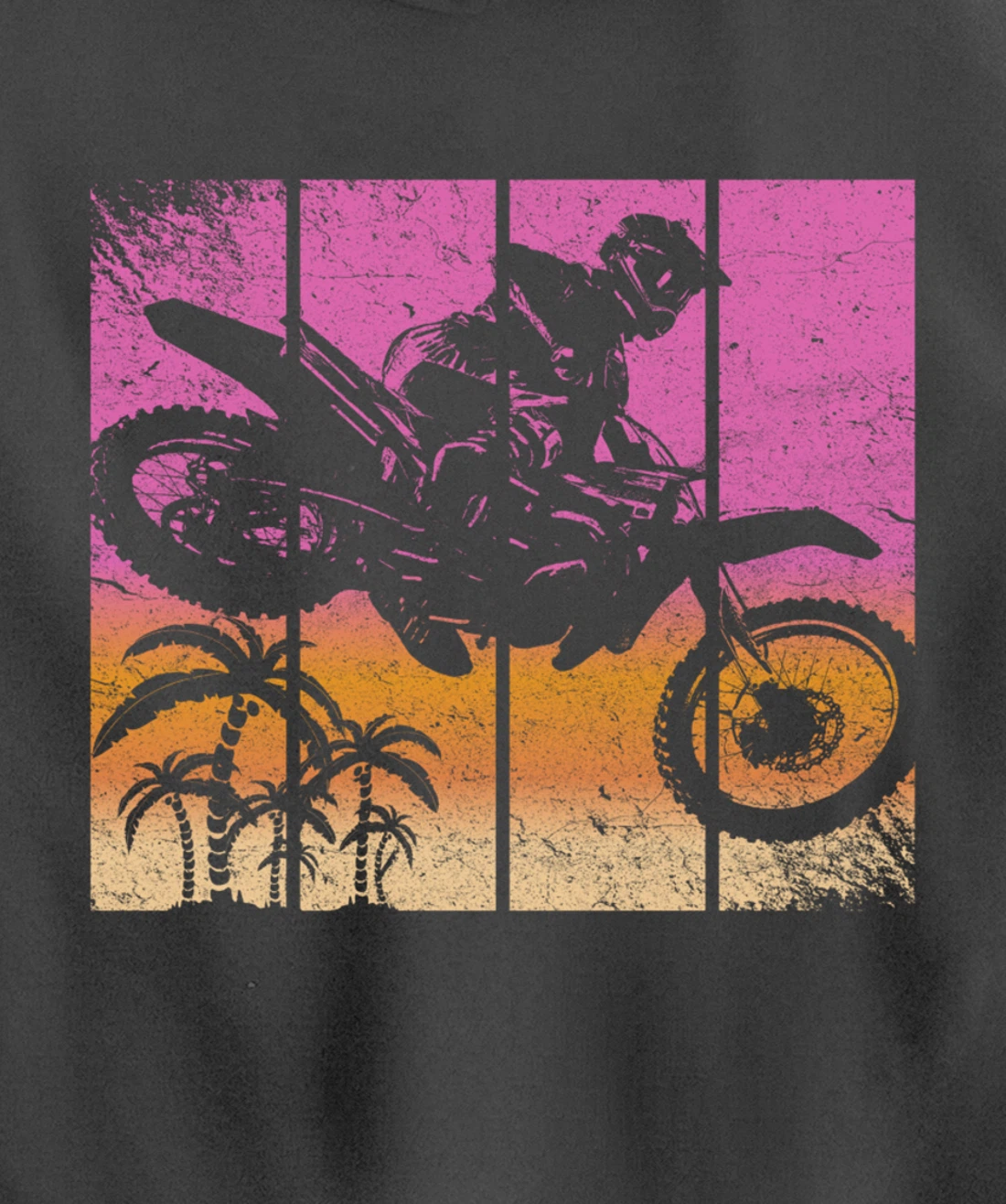 Dirt Bike Motocross Vintage Sunset Racing Retro Styled Gift Pullover Hoodie