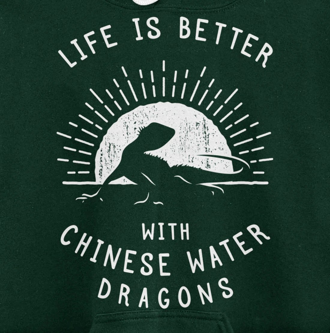 Chinese Water Dragon - Cute Exotic Reptile Pullover Hoodie