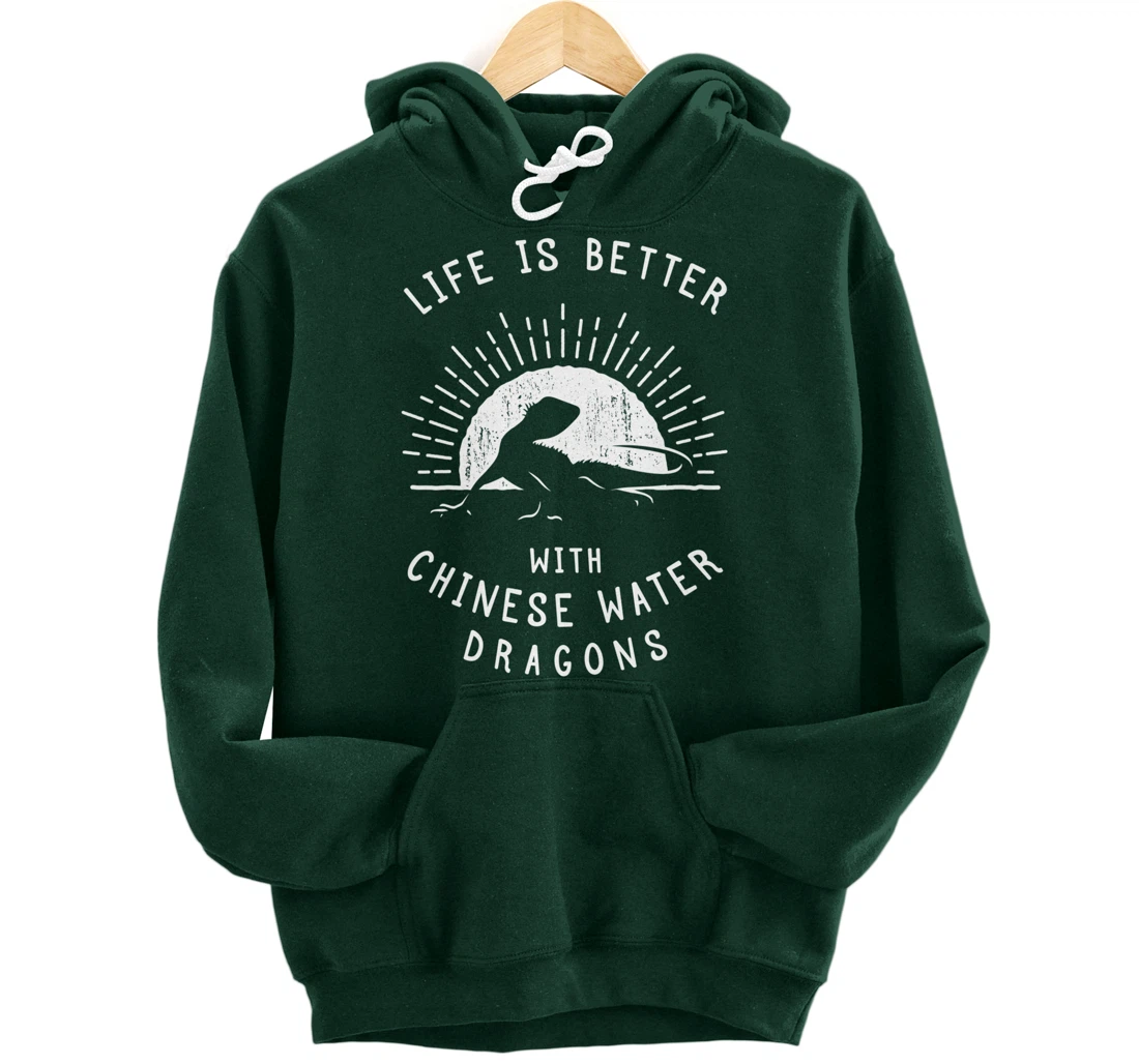 Chinese Water Dragon - Cute Exotic Reptile Pullover Hoodie