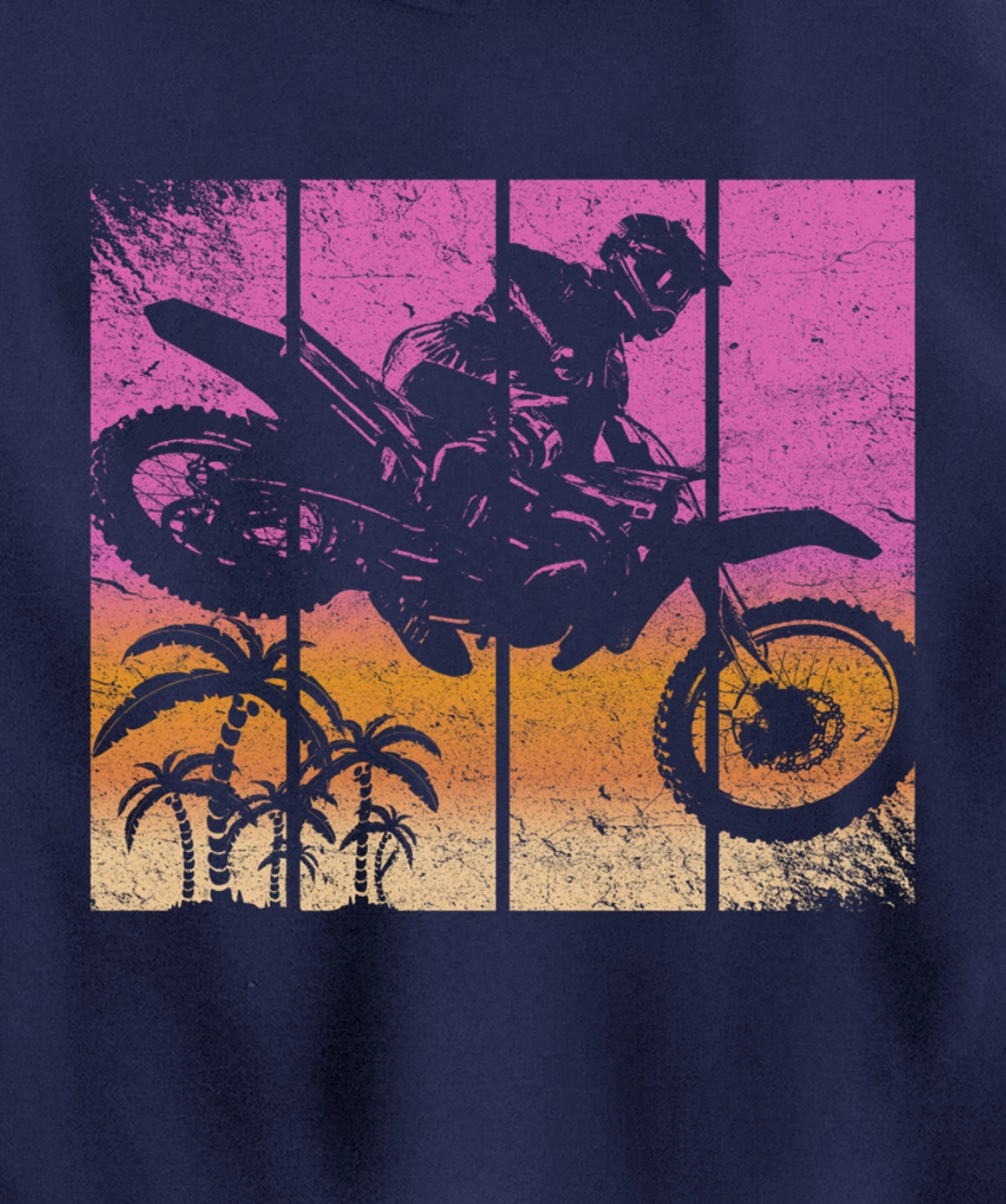 Dirt Bike Motocross Vintage Sunset Racing Retro Styled Gift Pullover Hoodie